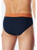 Schiesser Rio Slip / Unterhose 95/5 Cotton in Dunkelblau / orange / beige