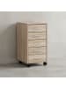 KADIMA DESIGN Rollcontainer Holz | 5 Schubladen, Melaminbeschichtet, Mobil in Beige