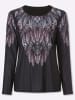 WITT WEIDEN Rundhals-Shirt in schwarz-hortensie-bedruckt