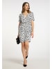 faina Damen Kleid Mit Blumenmuster in Schwarz Weiss