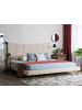 Beliani 2-tlg Doppelbett LANNION in Beige/Schwarz