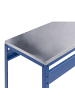 Beliani Stehtisch MAENZA in Blau/Silber - (W) 40 x (H) 105 x (L) 120 cm