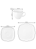 Seltmann Weiden 18er Set Kaffeeservice eckig Lido Black Line in schwarz-weiß