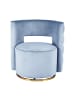 Kayoom Sessel Drehsessel Beverly in hellblau - gold