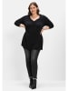 sheego Langarmshirt in schwarz