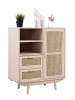 SalesFever Sideboard 70 cm im skandinavischen Design mit Rattan-Front und Stauraum in Natur