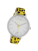 Oozoo Analog-Armbanduhr Oozoo Timepieces gelb, schwarz groß (ca. 43mm)