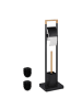 relaxdays WC Garnitur in Schwarz/ Natur - (B)23 x (H)77 x (T)18 cm