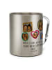 Mr. & Mrs. Panda Tasse Igel Familie mit Spruch in Silber