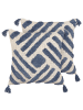 Beliani 2er-Set Dekokissen JACARANDA in Blau/Beige