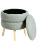 Beliani Hocker OKATON in Grün/Braun - (W) 44 x (H) 48 x (L) 44 cm