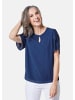 GOLDNER Bluse mit aufregender Ärmellösung in royalblau