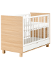 Beliani Babybett GUNNAR in Weiß/Braun - (W) 65 x (H) 81 x (L) 124 cm