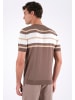 Organication T-Shirt "MOR15951" in Tieftaupe/Beige/Cremeweiß