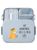 Mr. & Mrs. Panda MEPAL Bentobox Fuchs Blumen Motiv mit Spruch in Blau Pastell