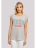 F4NT4STIC Extended Shoulder T-Shirt XOXO University Valentinstag in grau meliert