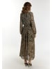 faina Maxikleid Mit Leoprint in Beige Leo