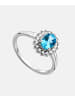 Diamant L'éternel Cluster-Ring aus 375 Weißgold mit Topas