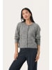 PART TWO Strickjacke LinikaPW Gerade Passform in Medium Grey Melange