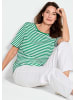 GOLDNER Stilvolles Streifenshirt für Damen in grün / weiß / geringelt