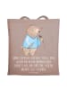 Mr. & Mrs. Panda Tasche Baumwolle Dankbare Pflegekraft mit Spruch in Braun Pastell