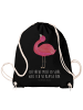 Mr. & Mrs. Panda Beutel Flamingo Stolz mit Spruch in Schwarz