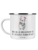 Mr. & Mrs. Panda Emaille Tasse Beste Freundin mit Spruch in Weiß
