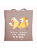 Mr. & Mrs. Panda Tote Bag Füchse Salsa tanzen mit Spruch in Braun Pastell