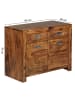 KADIMA DESIGN Sideboard MUMBAI Massivholz Kommode 90 cm 2 Schubladen 2