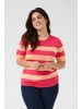 KAFFE curve Strickpullover KClizzy Regular fit in Rasberry/Peach Wide Stripe