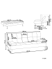 Beliani 3-Sitzer Sofa ROXEN in Blau/Silber - (W) 168 x (H) 77 x (L) 81 cm