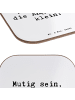 Mr. & Mrs. Panda Untersetzer Glas Spruch Angst überwinden mit Sp... in Weiß