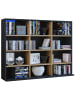 VCM  Holz CD DVD Standregal Bücherregal Regal Megosa L in Anthrazit / Honig-Eiche