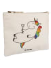 Mr. & Mrs. Panda Schminktasche Einhorn Blümchentail ohne Spruch in Weiß