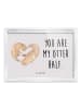 Mr. & Mrs. Panda Schneerahmen Otter Herz mit Spruch in Grau Pastell