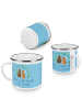 Mr. & Mrs. Panda Camping Emaille Tasse Polterabend Spaß mit Spruch in Sky Blue