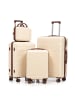 ABRIHOME Kofferset in Beige 4-teilig mit Kosmetiktasche