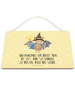 Mr. & Mrs. Panda Wandbild Holz Fledermaus Zauberer mit Spruch in Gelb Pastell