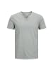 Jack and Jones 1er Pack JJESPLIT Neck Tee SS in Grau