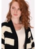 DreiMaster Damen Cardigan in Schwarz Creme Streifen