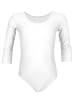 Aquarti Mädchen Ballett Trikot 3/4 Arm in weiß