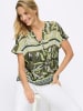 Heine Druckbluse in khaki-pistazie-bedruckt