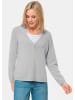 GOLDNER Weiche Kaschmirstrickjacke mit V-Ausschnitt in silbergrau / melange