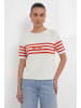 Oui Pullover in white red