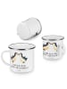 Mr. & Mrs. Panda Emaille Becher 13. Hochzeitstag Veilchenhochzei... in Weiß