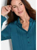 GOLDNER Tunikashirt Halbarm Blusenshirt mit Hemdkragen in petrol