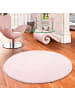 Pergamon Fellteppich Plush Rund in rosa