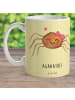 Mr. & Mrs. Panda Becher Spinne Agathe Freude mit Spruch in Gelb Pastell
