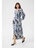 Kaffe Kleid KAjodie Loose fit in Black/Blue Graphic Strokes