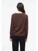 Vila Dünner Rundhals Strickpullover VIRIL in Braun-3